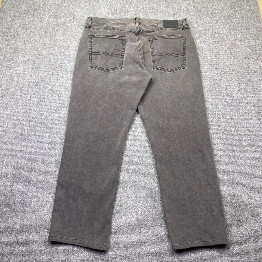 Lucky Brand 221 Original‎ Straight Grey Jeans Mens Sz 36 Grunge Retro Western